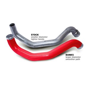 Chevrolet Silverado 2500 Boost Tube Upgrade Kit - Driver side - Banks Power - Mandrel-bent Aluminized Steel - Red - `04-`09